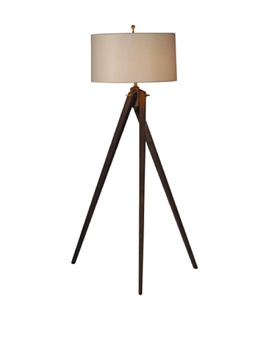 100 Essentials Birch Tripod Floor Lamp, Natural/White