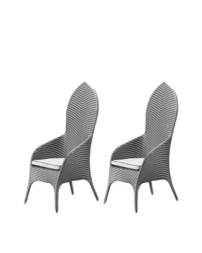 100 Essentials Set of 2 Flora All-Weather high Back Dining Chairs, Jetson/Sunbrella NaturalAs You See