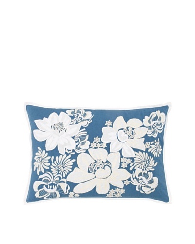 1891 by SFERRA Celia Decorative Pillow, Teal, 14 x 22