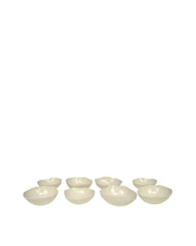 Set of 8 Vintage Handmade Ceramic Bowls, Cream