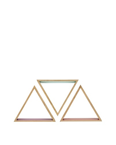 Set of 3 Assorted Eva Wooden Triangle Shelves