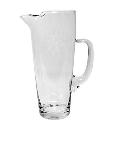 Glass Pitcher with Botanical Pattern, Clear