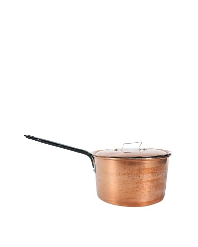 3-Liter French Copper Pot, Metallic/Black