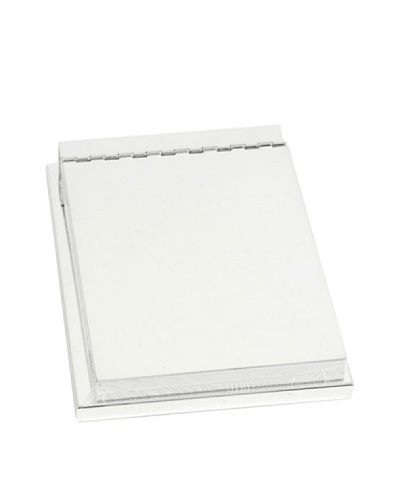 Silver-Plated Memo Pad Holder with Hinged Cover