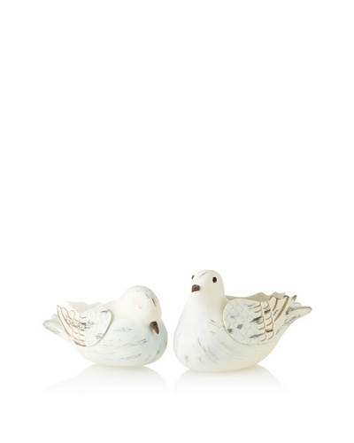 Set of 2 Love Doves, White/Blue