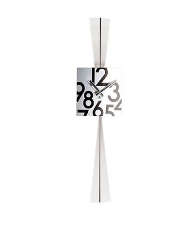 Stainless Steel Square Pendulum Wall Clock, 28.5″