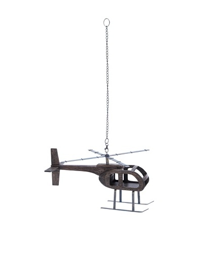 Suspended Helicopter Model with Wooden Frame