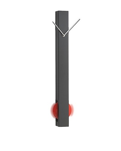 Black Metal Wall Clock with Red Dot Pendulum, 25.5As You See