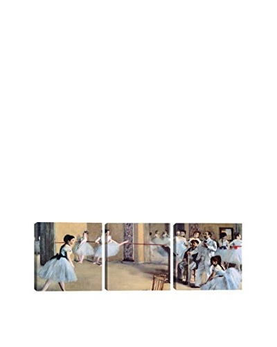 Edgar Degas The Dance Foyer At The Opera (Panoramic) 3-Piece Canvas Print