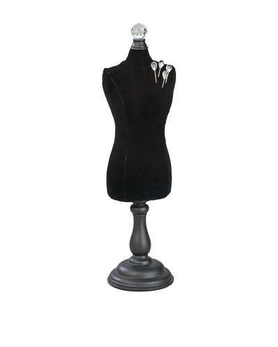 Black Tabletop Pin & Earring Dress Form
