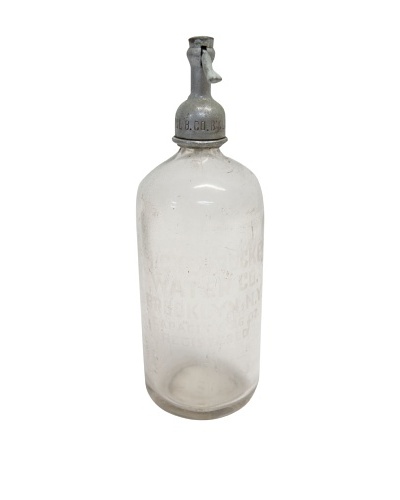 Vintage Circa 1960 Glass Seltzer Bottle with TopAs You See