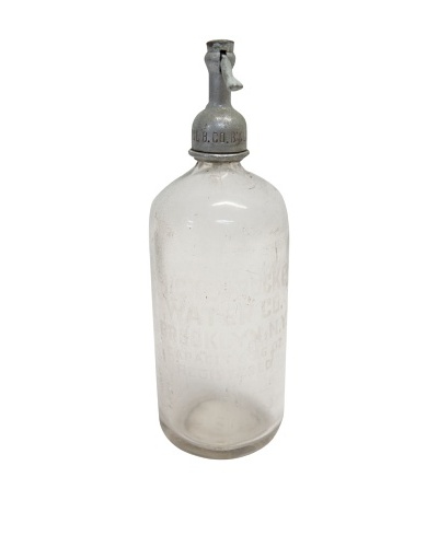 Vintage Circa 1960 Glass Seltzer Bottle with TopAs You See