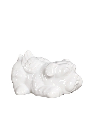 Ceramic Flying Dog, White