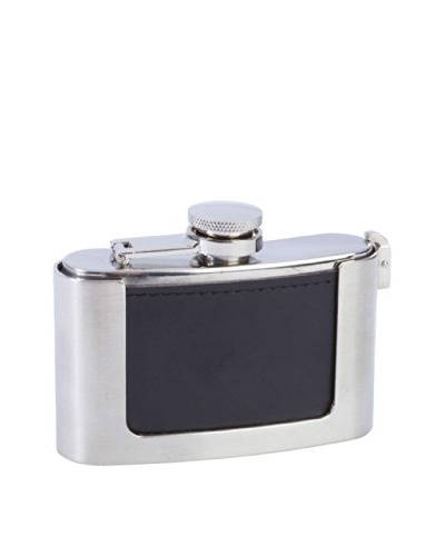 Leather Bound Belt Buckle Flask