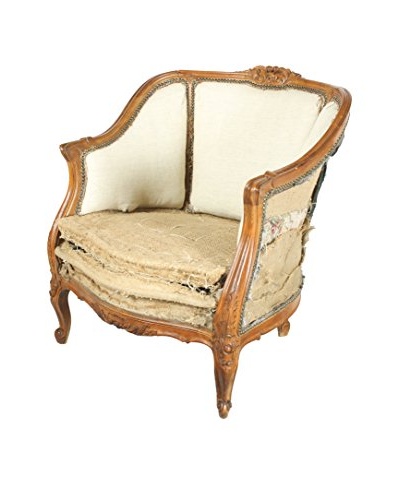 Deconstructed Louis XVI Chair, Brown/Cream/Tan