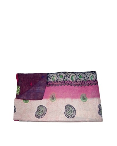 Vintage Parul Kantha Throw, Multi, 60 x 90