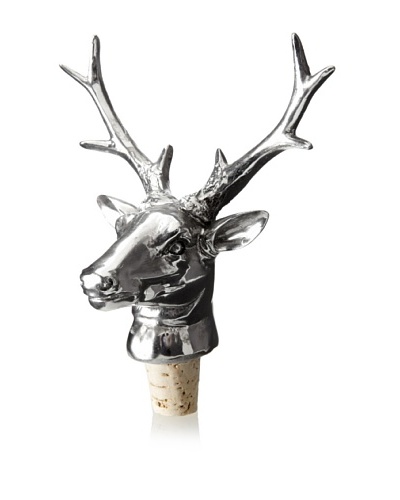 Silver Deer Head Bottle Stopper