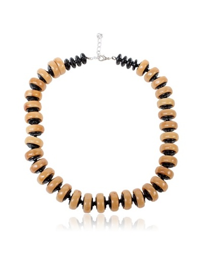 Bakelite Necklace, Tan/Black