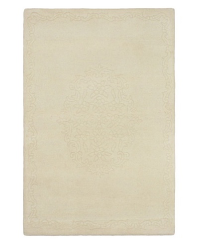 Hand-Knotted Jaipur Rug, Cream, 4' x 6'