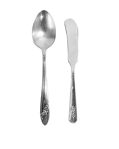 Vintage English Silver Butter & Sugar Serving Set, c.1940s