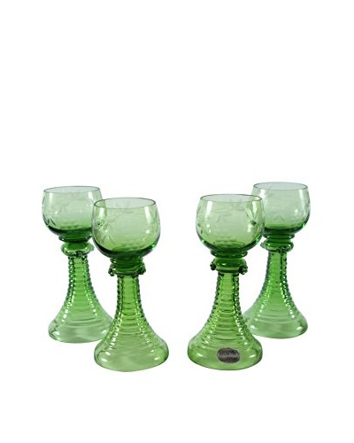 Set of 4 Reijmyre Roemer Style Goblets, Green