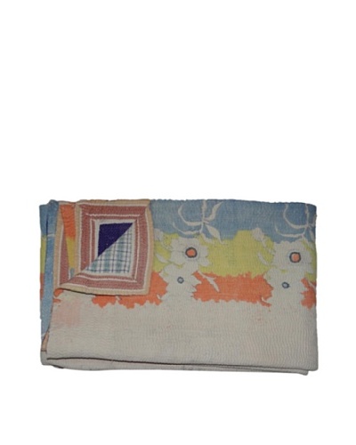 Large Vintage Karishma Kantha Throw, Multi, 60″ x 90″