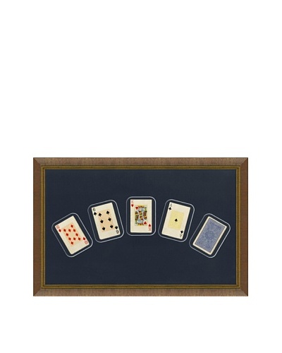 Framed Set of 5 Antique Playing Cards