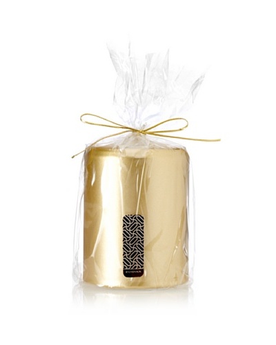 Satin Pillar Candle, Gold, 3 x 4