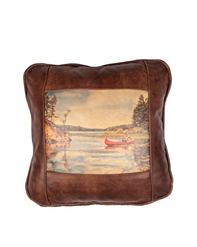 Where’s Grampa? Leather Pillow, Brown