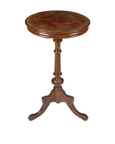 Walnut Pedestal Table, Brown