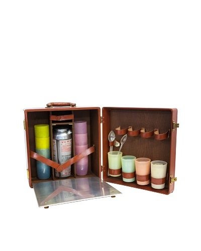 Vintage Circa 1955 Leather Travel Bar Set