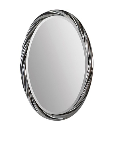 Peronell Gunmetal Oval Mirror