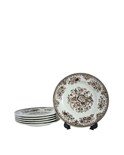 Set of 6 Rostrand Pheasant Dessert Plates, Brown/Cream