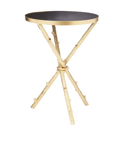 Nature Metal End Table, Black/Gold