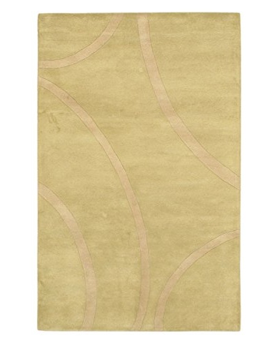 Handmade Impulse Rug, Beige/Light Green, 5' x 8'