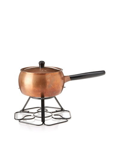 Vintage Copper Fondue Pot with Cover c. 1950s