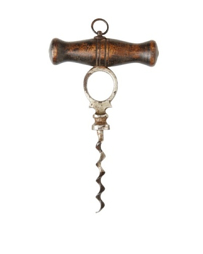 1860’s English Straight-Pull Corkscrew with Ornamental Horn Handle