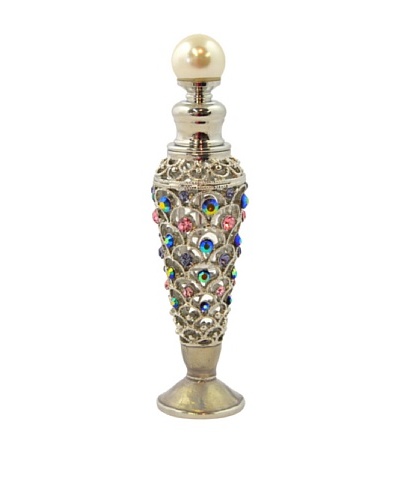 Hand-Set Austrian Crystal Bejeweled Tall Perfume Bottle