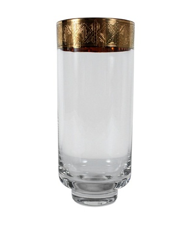 Italian Vase, Clear/Gold