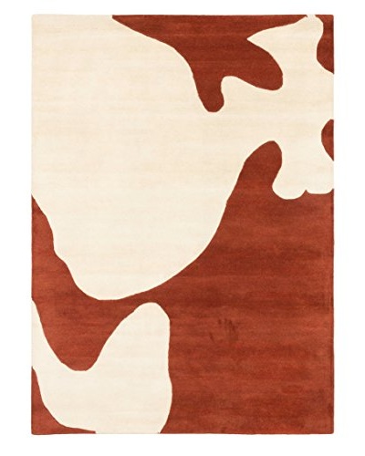 Handmade Eden Rug, Cream/Dark Copper, 5′ x 7′