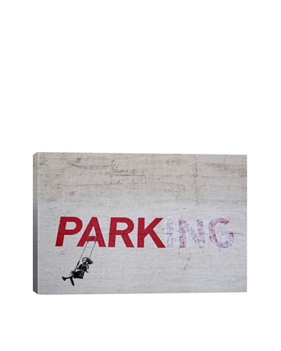 Banksy Parking Girl Swing Canvas Print