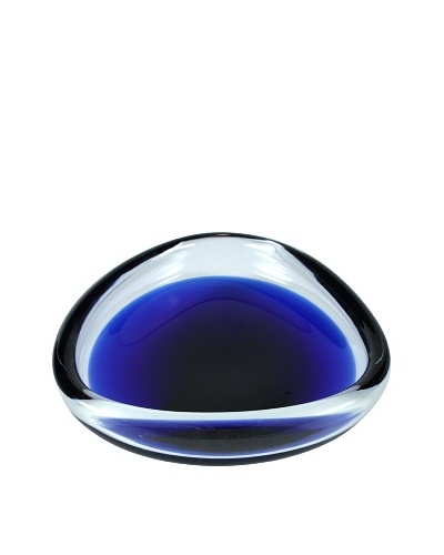 Mid -Century Art Glass Bowl, Cobalt, Blue/Clear