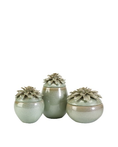 Set of 3 Tilly Floral Lidded Vases