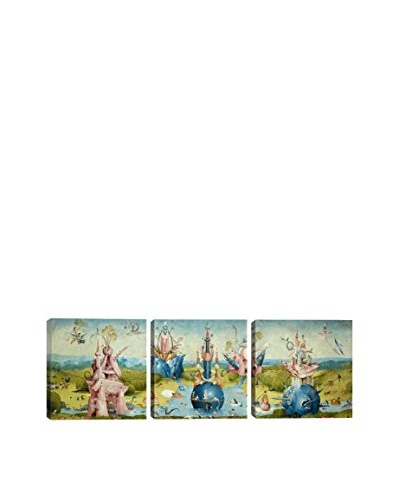 Hieronymus Bosch Top Of Central Panel From The Garden Of Earthly Delights Ii (Panoramic) 3-Piece Can...