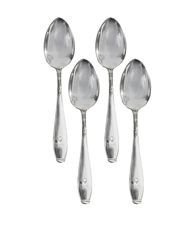 Set of 4 Vintage Spoons with Large S Engraved Handles, c.1040s