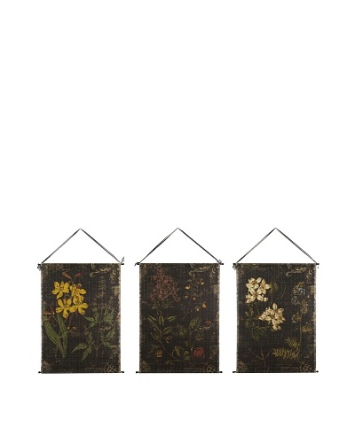 Set of 3 Assorted Botanical Bamboo Panels