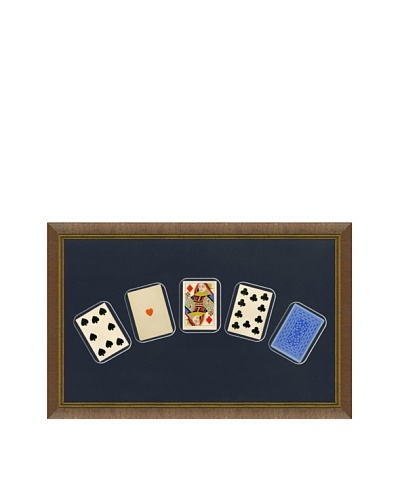 Framed Set of 5 Antique Playing Cards