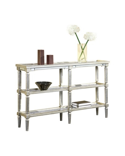 Florentine Console Table, Silver Leaf/Antique Mirror