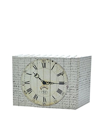 Set of 10 Image Collection Paris Clock Books, Cream/Black