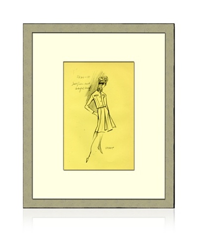 Print of Venet Women's Fashion Sketch Circa 1968